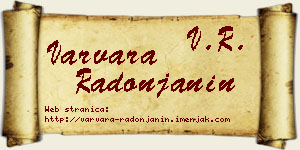 Varvara Radonjanin vizit kartica